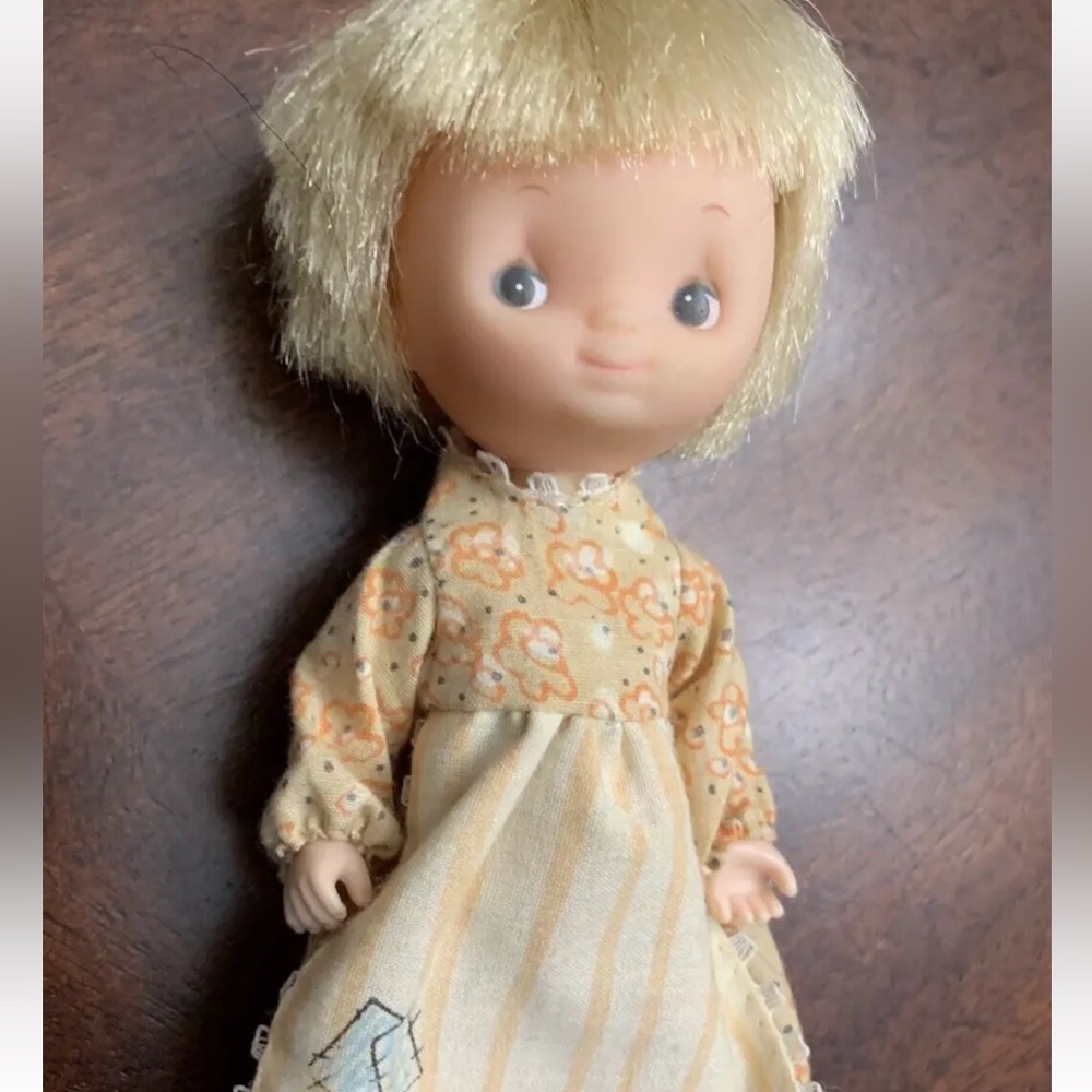 Vintage 1976 Knickerbocker Hallmark Blonde Doll 6" Betsey Clark Dress